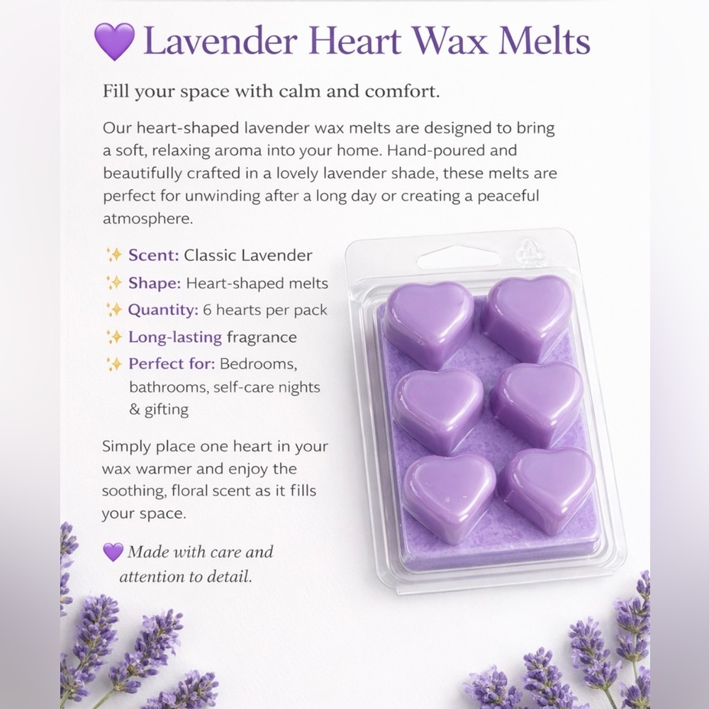 Lavender Heart Wax Melts